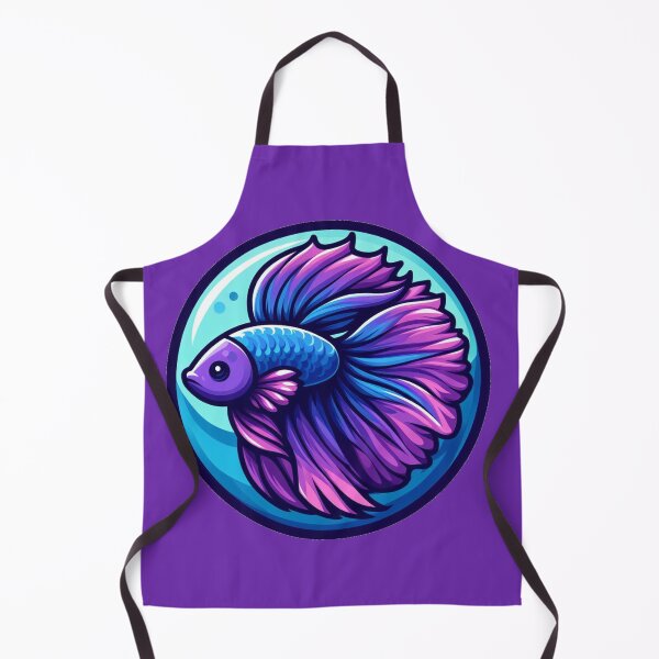 Item preview, Betta Cartoon Illustration Style betta Purple Blue Fighting Fish designed and sold by CoffeeIsATrip.