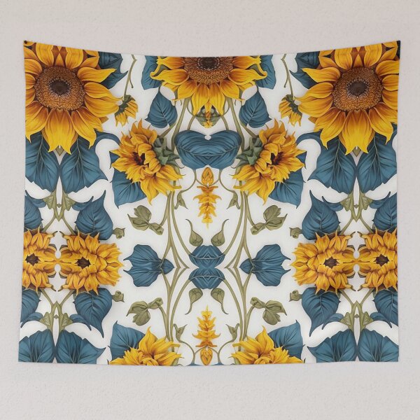Item preview, intertwined sunflowers with blue leaves summer and spring collection designed and sold by Carlos Gudino.