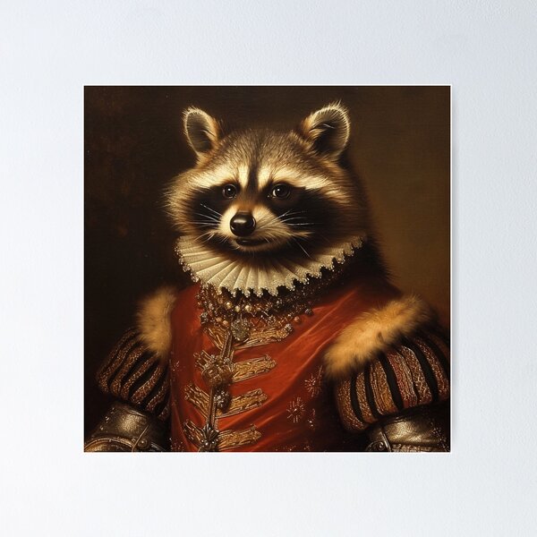 Item preview, William Shakespeare the Renaissance Racoon Portrait designed and sold by MobAesthetic.