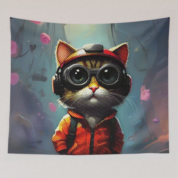 Item preview, Paws in Pixels: A Cat's VR Wonderland Adventure designed and sold by purrfect pattern.