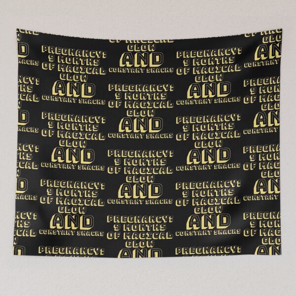Item preview, Funny, Pregnancy: 9 Months of Magical Glow and Constant Snacks, pregnancy humor design designed and sold by NeaftyFinds.