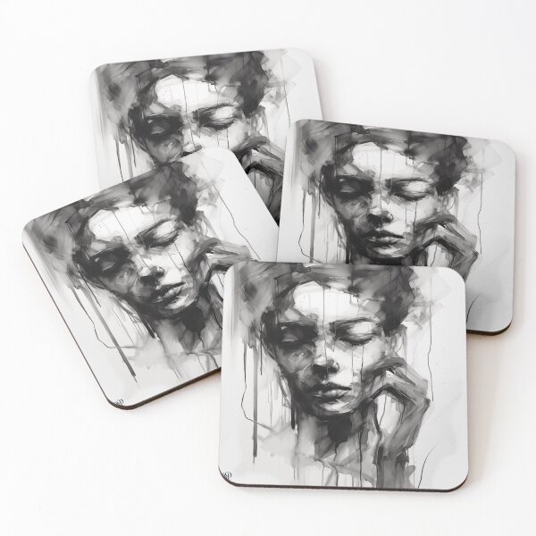 Item preview, Contemporary Monochrome Portrait Art designed and sold by OldSoulPrints.