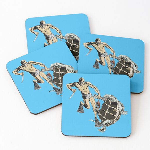 Item preview, Freediving Diver Fighting a Turtle Over a Lobster URM designed and sold by urmaddad.