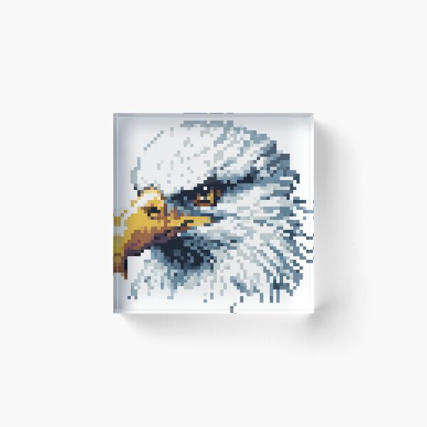 Bald Eagle - Majestic Bird, Wildlife Art, American Symbol, Nature Inspired, Patriotic Decor, Conservation Theme, Birdwatcher Gift Acrylic Block