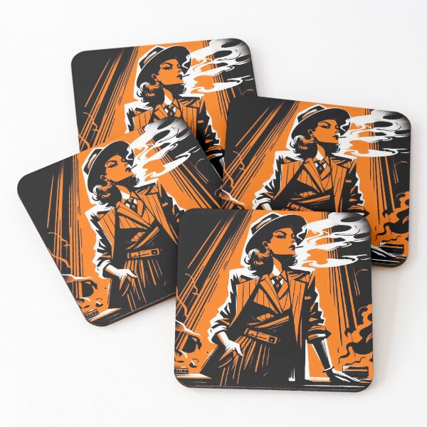 Item preview, Noir Female Criminal in a Smoky Bar [Vintage, Retro] designed and sold by RESToRAPTOR.