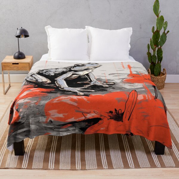 Item preview, Vibrant Frog & Red Flowers   designed and sold by OldSoulPrints.