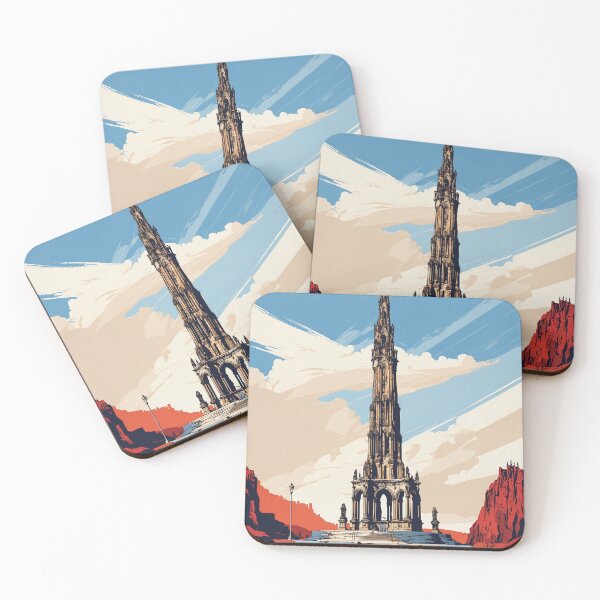 Item preview, Edinburgh Scott Monument UK Vintage Poster Tourism  designed and sold by TravelersGems.