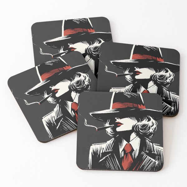 Item preview, Noir Femme Fatale in Hat [Vintage, Retro] designed and sold by RESToRAPTOR.