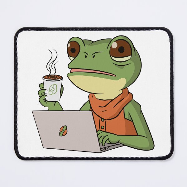 Item preview, Frog drinking coffee designed and sold by LinleeFashion.