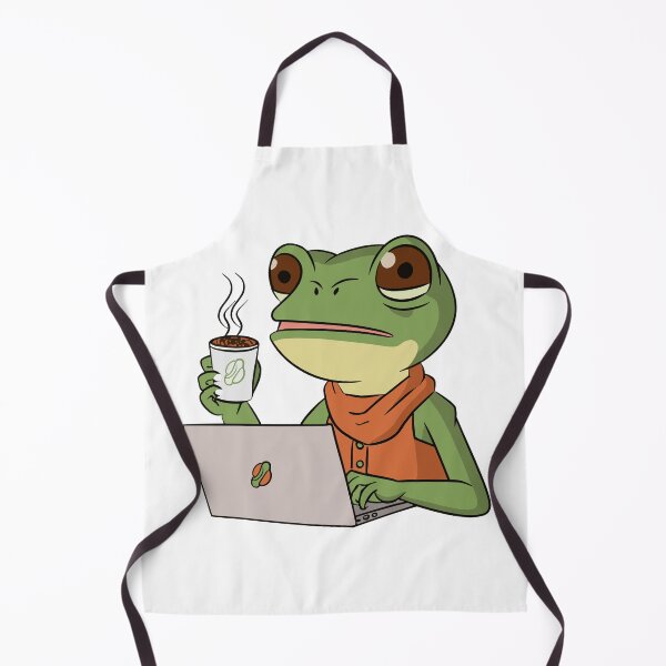 Item preview, Frog drinking coffee designed and sold by LinleeFashion.