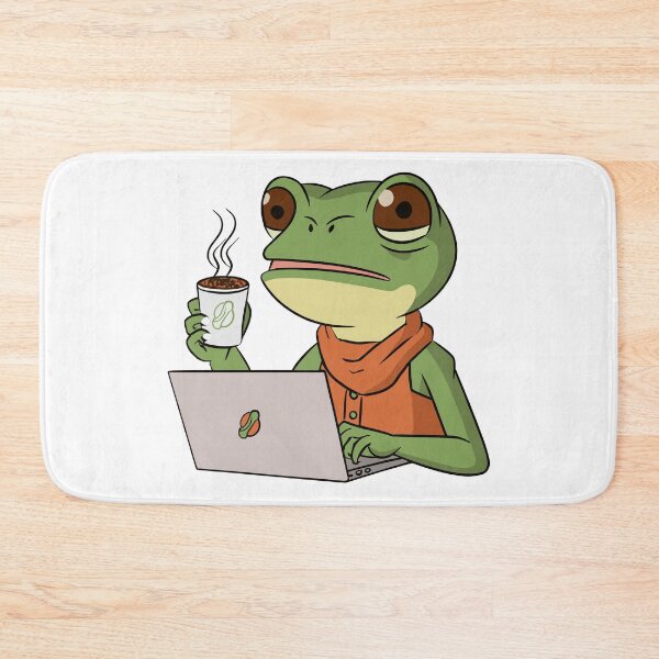 Item preview, Frog drinking coffee designed and sold by LinleeFashion.