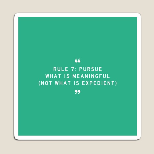RULE 7: Pursue what is meaningful (not what is expedient) Magnet