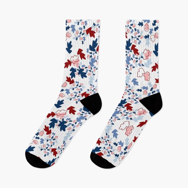 Item preview, Fresh Stylized Botanical Pink Red and Blue Seamless Pattern designed and sold by Sharon Schwalbe.