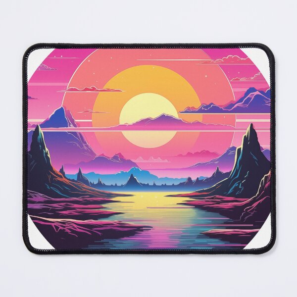 Item preview, Cyberpunk Sunset, Majestic Landscape with Mountains designed and sold by TyGuySupply.