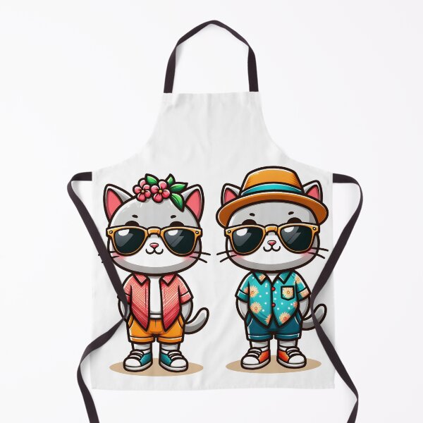 Item preview, A Stylish Duo of Sunglasses-Wearing Cats Flaunting Their Hat-titude designed and sold by Robo-toons.
