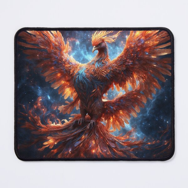Item preview, Celestial Symphony: Hyper-Realistic Double Exposure of Phoenix Wings and Cosmic Nebula designed and sold by RedArtG09.