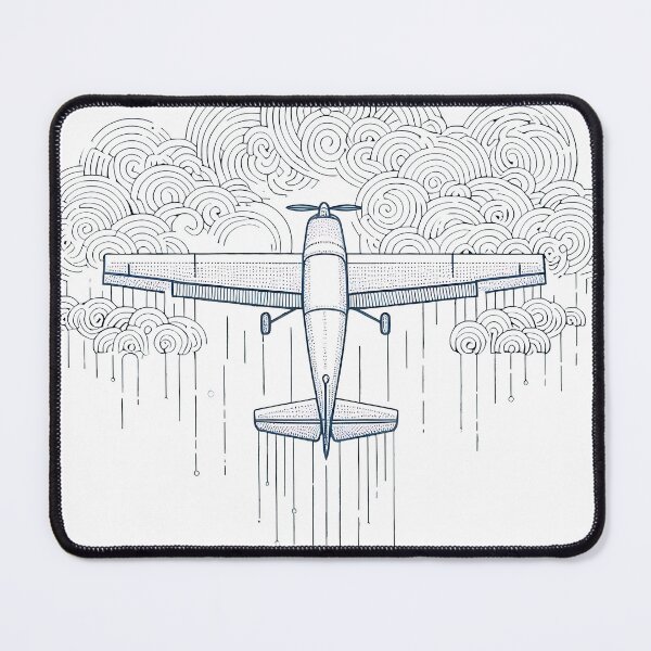 Item preview, Adventure Awaits - Classic Propeller Plane Over Clouds Line Art designed and sold by MnDShirts.