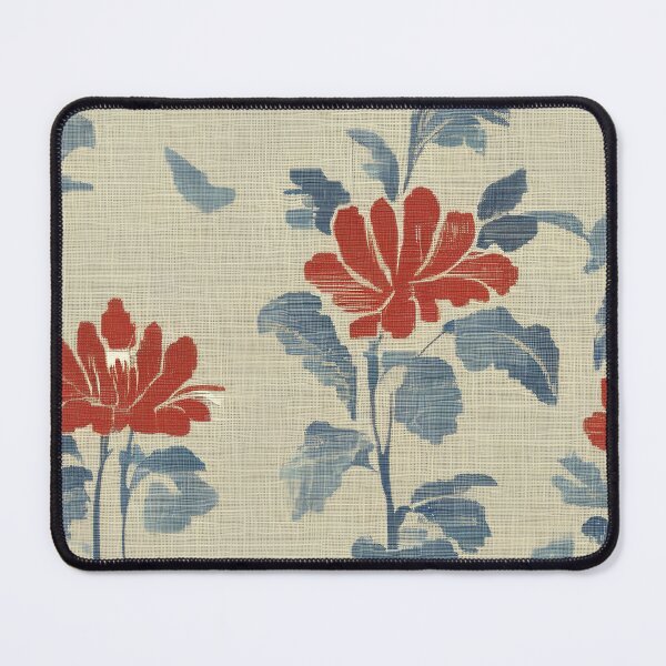 Item preview,  Floral Symphony Blue Beige Linen Delight designed and sold by Tamas Das.