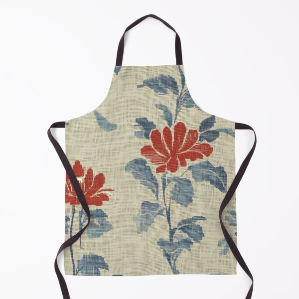 Item preview, Floral Symphony Blue Beige Linen Delight designed and sold by Tamas Das.