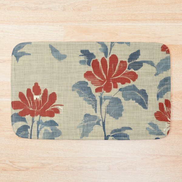 Item preview,  Floral Symphony Blue Beige Linen Delight designed and sold by Tamas Das.