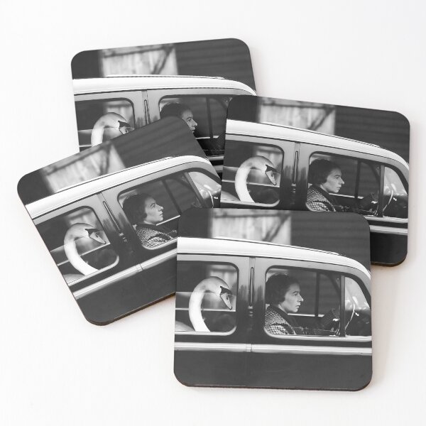 Item preview, Swan in Car, Black and White Vintage Art designed and sold by modernretro.