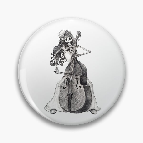 Item preview, Sugarskull playing double bass day of the dead. designed and sold by Jiwsurreal.