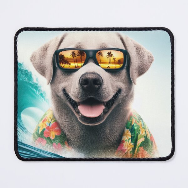 Artikelvorschau, Niedlicher weißer Labrador Retriever mit Sonnenbrille beim Surfen entworfen und verkauft von Tio-Tecun.