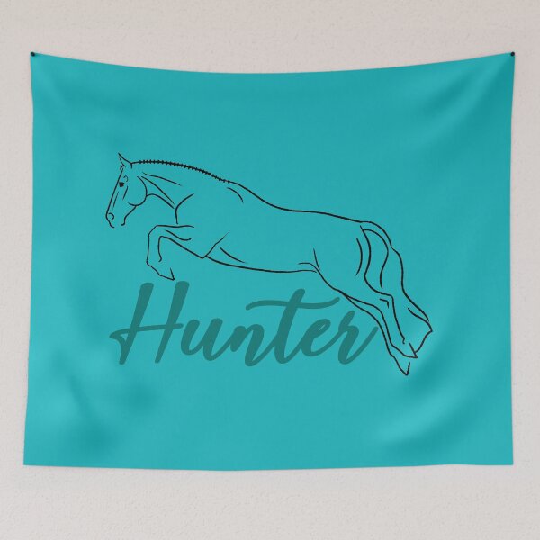 Item preview, Black Hunter Horse Sketch with Teal Text designed and sold by DappledMoon.