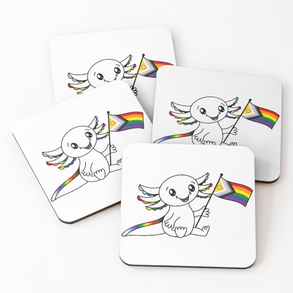 Item preview, Cute Axolotl with Intersex Quasar Pride Flag LGBTQ+ designed and sold by JoyfulJen.