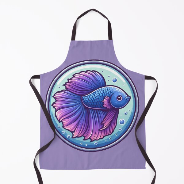 Item preview, Betta Cartoon Illustration Style betta Purple Pink Fighting Fish designed and sold by CoffeeIsATrip.