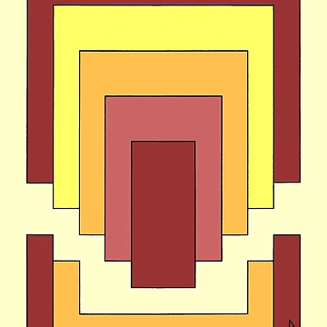 Artwork thumbnail, Rectangle Abstract Multicolor (70s Style) by Azure Lion Productions