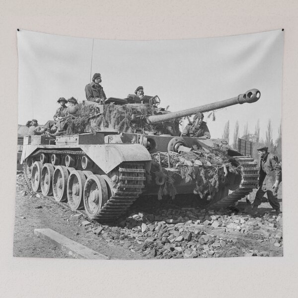 Item preview, WW2 - British - Comet Tank - Black and White - Photographic Print designed and sold by TheHappyK.