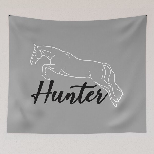 Item preview, White Hunter Horse Sketch with Black Text designed and sold by DappledMoon.