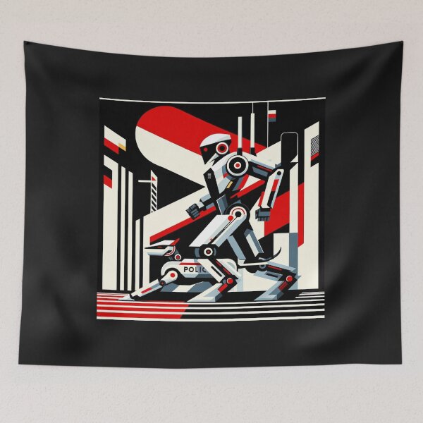 Item preview, Tesla bot police officer designed and sold by TEEJAMBOREE.