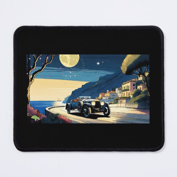 Item preview, Vintage Car Classics - Capricious Capri coastline 1920 moonlit oldies Isotta Fraschini graphic design designed and sold by ItsAKinkThing.