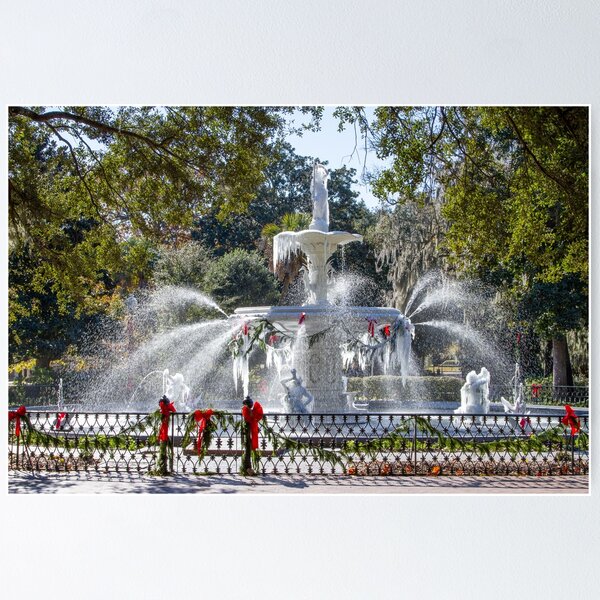 Savannah: Frozen Forsyth Park Fountain Photos Poster