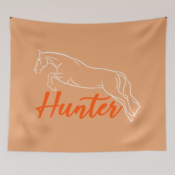 Item preview, White Hunter Horse Sketch with Orange Text designed and sold by DappledMoon.