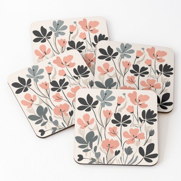 Item preview, Flourishing flora in Matisse's palette, flat illustration, style Poster, pastel color, monochromatic black color palette, simple and minimalistic, negative spaces designed and sold by thima shop.