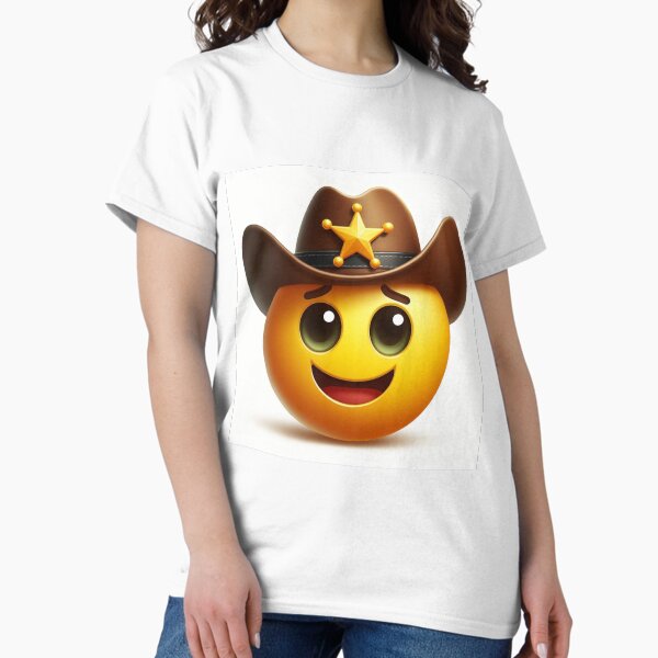 Saddle Up Cowboy Emoji Sheriff Classic T-Shirt