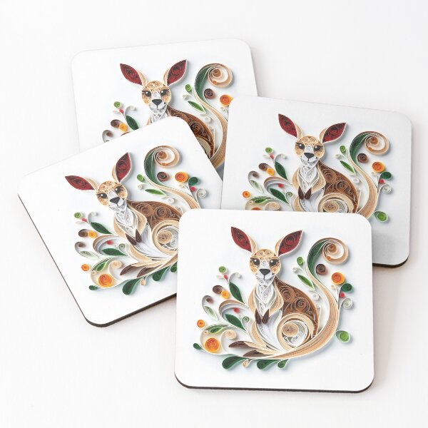 Item preview, Kangaroo Australian Animal Digital Quilling designed and sold by Rachael Taylor.