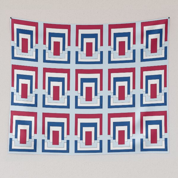 Item preview, Rectangle Abstract in Red, White, and Blue  designed and sold by Azure Lion Productions.