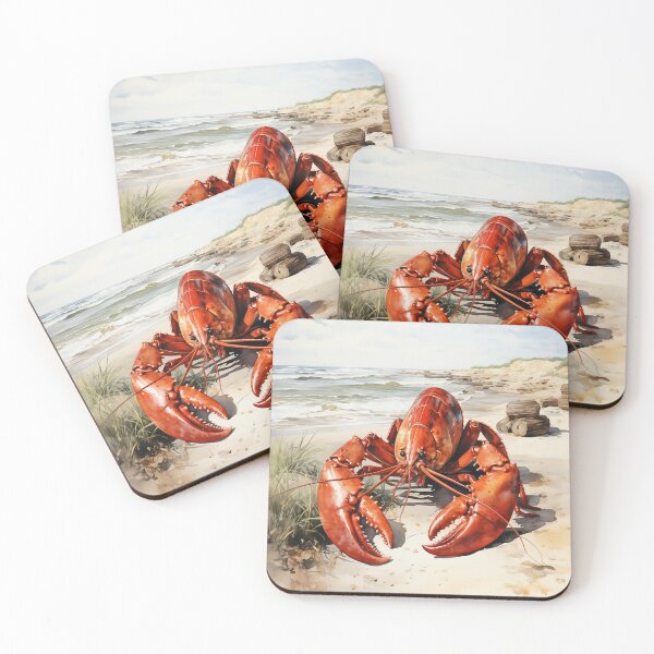 Item preview, Lone Lobster on a Sandy Coastal Ocean Beach designed and sold by HollywoodInked.