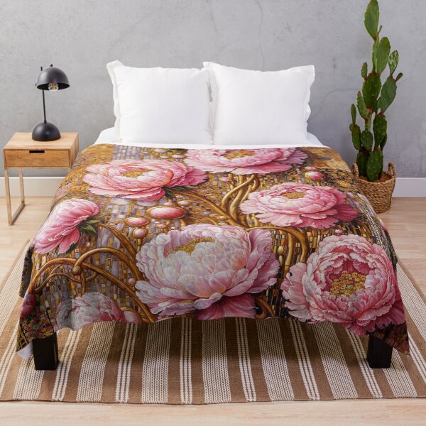 Item preview, Klimt Pink Peonies designed and sold by maniacfitness.
