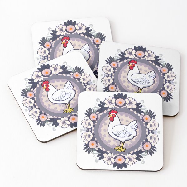 Item preview, Chicken and Flowers designed and sold by WondrousThings.
