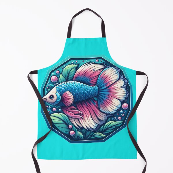 Item preview, Betta Cartoon Illustration Style betta Pink Fighting Fish designed and sold by CoffeeIsATrip.