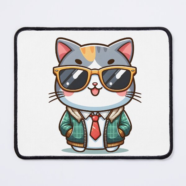 Item preview, A cartoon cat wearing sunglasses and a tie. designed and sold by Robo-toons.