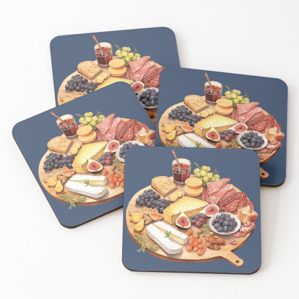 Item preview, Round Charcuterie Board With Cured Meat, Fruits, Nuts and Cheeses designed and sold by Alicia Chee.