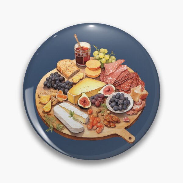 Item preview, Round Charcuterie Board With Cured Meat, Fruits, Nuts and Cheeses designed and sold by Alicia Chee.
