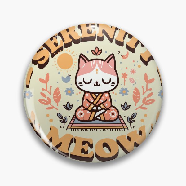 Item preview, Serenity Meow Zen Cat in Floral Kimono Meditating designed and sold by SubtleSplit.