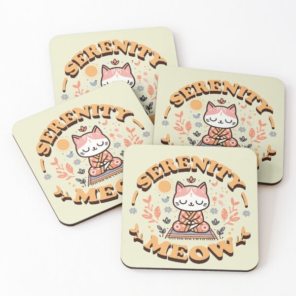 Item preview, Serenity Meow Zen Cat in Floral Kimono Meditating designed and sold by SubtleSplit.